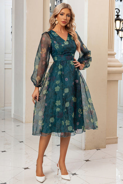 Robe Trapèze Transparence Florale