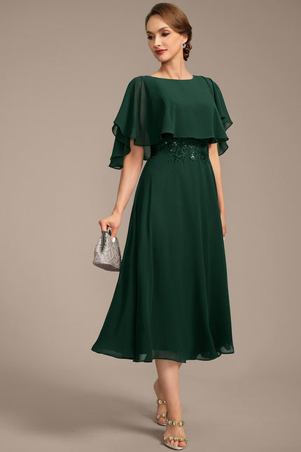 Robe Trapèze Verte Étoile - gallery 5