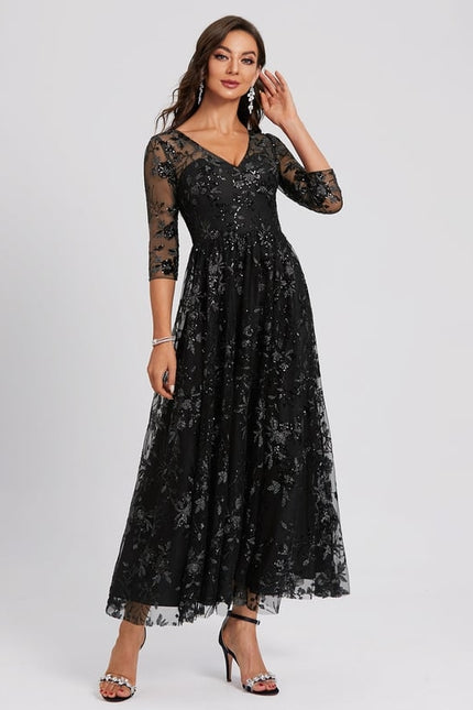 Robe Trapèze Élégance Sombre Lueur - gallery 3