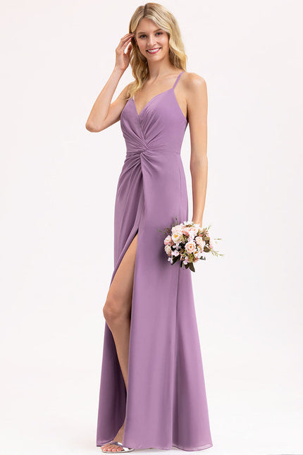 Robe Trapèze Mousseline Fendue - gallery 4