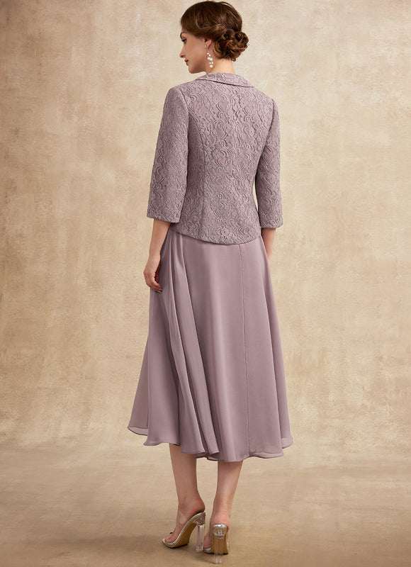 Robe Trapèze Lilas Élégant - gallery 7