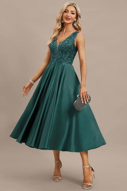 Robe Trapèze Satiné De Mystère