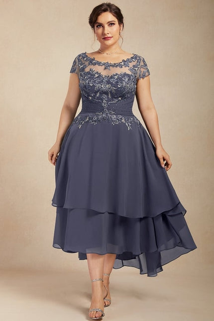 Robe Trapèze Élégance Grise Lumineuse - gallery 6