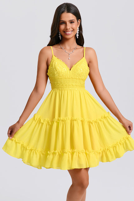 Robe Trapèze Jaune Flottante