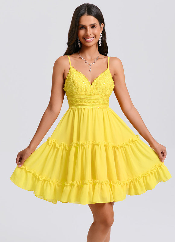 Robe Trapèze Jaune Flottante