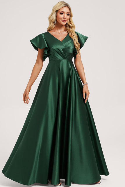 Robe Trapèze Fluide Vert Pâle - gallery 1