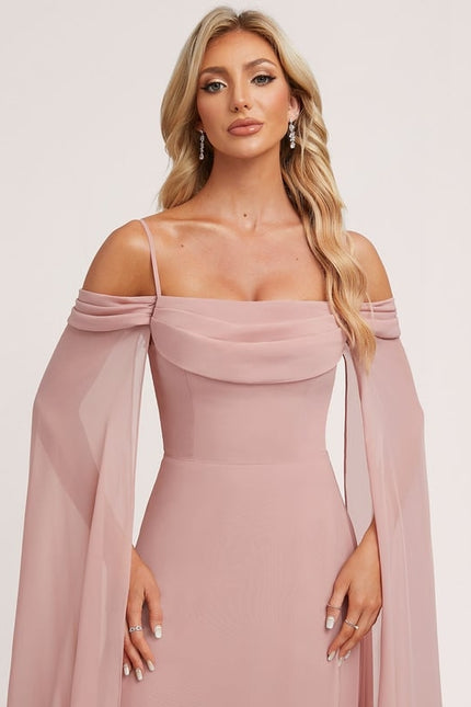 Robe Trapèze Éthérée Rose - gallery 3