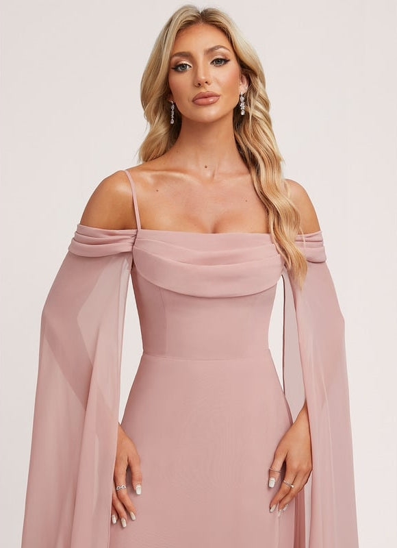 Robe Trapèze Éthérée Rose - gallery 3