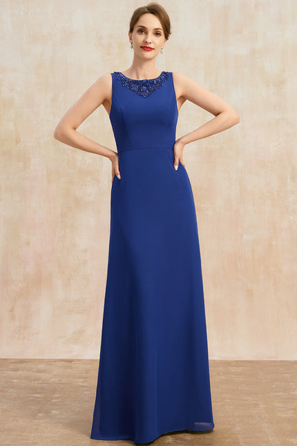 Robe Trapèze Satin Bleu Majestueux - gallery 3