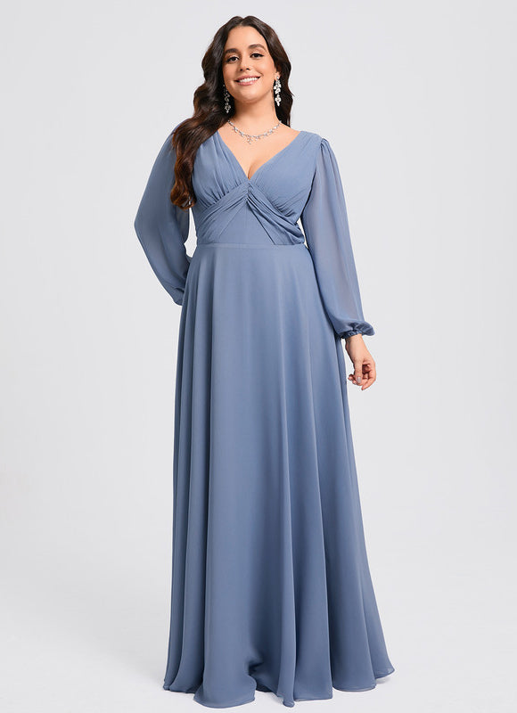 Robe Trapèze Longue Beige Élégante - gallery 9