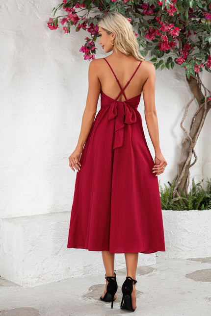 Robe Trapèze Rouge Flottant - gallery 2