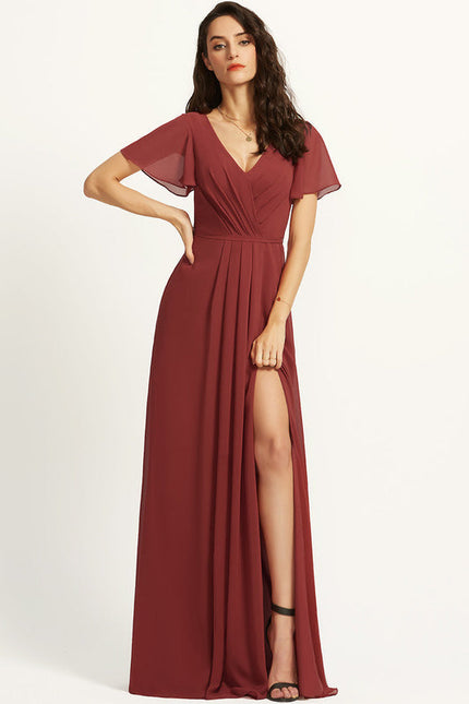 Robe Trapèze Longue Beige Élégante