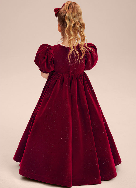Robe Trapèze Velours Rubis - gallery 3