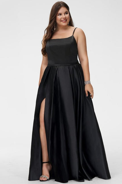 Robe Trapèze Noir Satiné Élégance - gallery 4