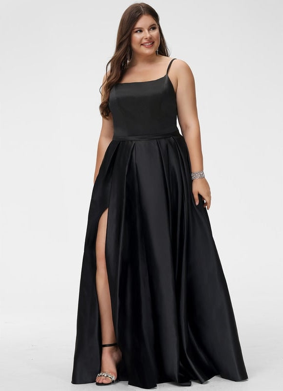 Robe Trapèze Noir Satiné Élégance - gallery 4