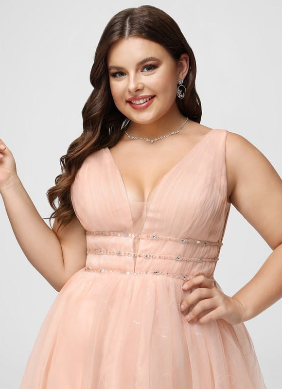 Robe Trapèze Rose Poudré Élégant - gallery 9
