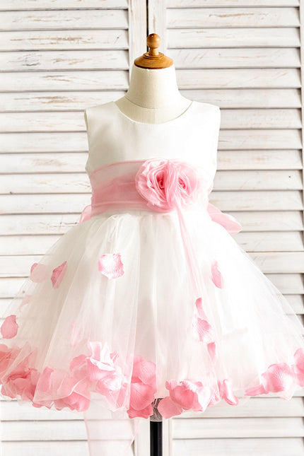 Robe Trapèze Rose Pastel 3D Fleurs