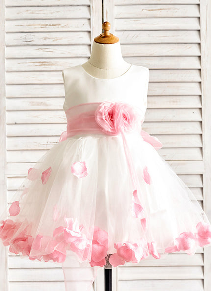 Robe Trapèze Rose Pastel 3D Fleurs