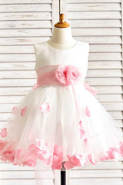 Robe Trapèze Rose Pastel 3D Fleurs