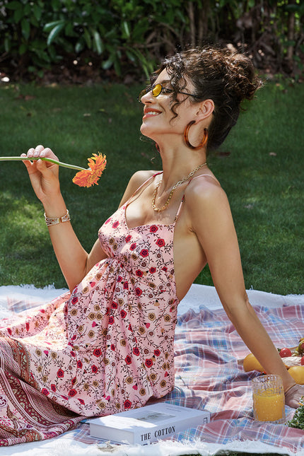 Robe Trapèze Fleur De Coton - gallery 1