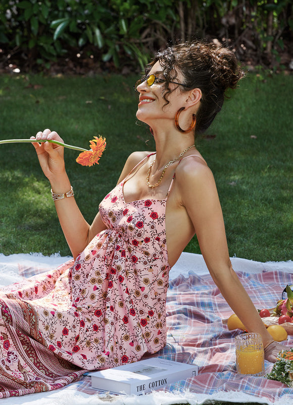 Robe Trapèze Fleur De Coton - gallery 1