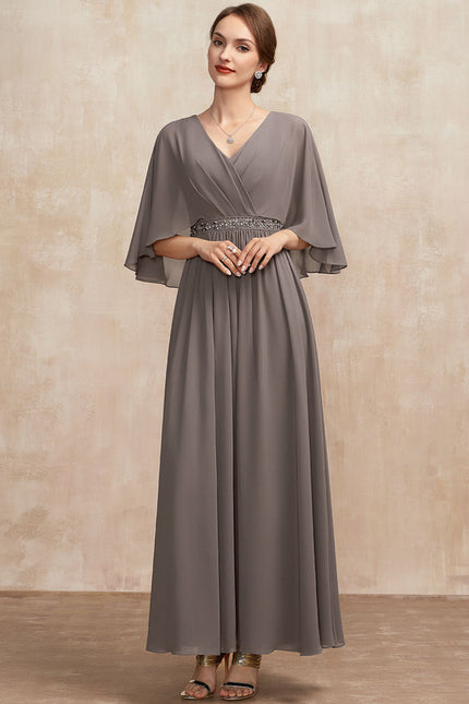 Robe Trapèze Gris Élégance Sereine - gallery 2