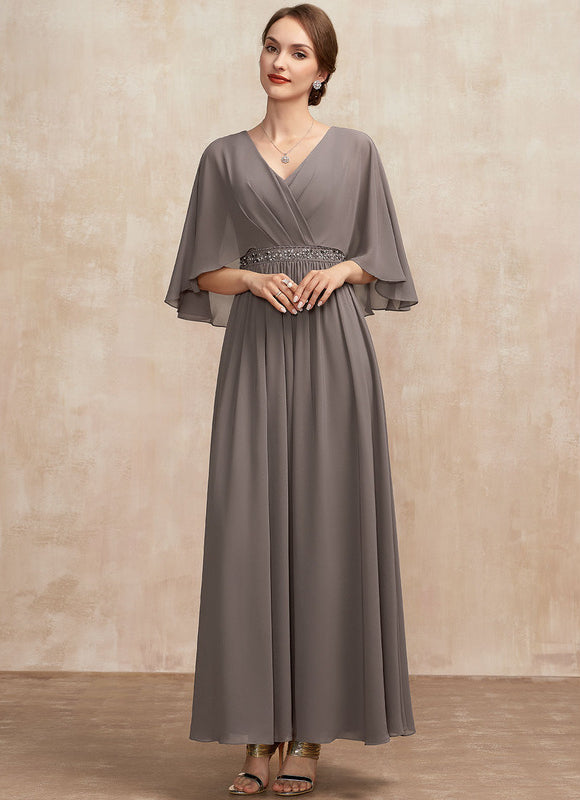 Robe Trapèze Gris Élégance Sereine - gallery 2