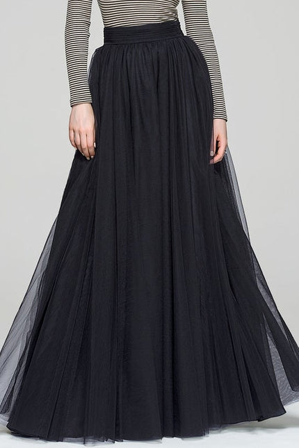 Robe Trapèze Tulle Noir Éthéré