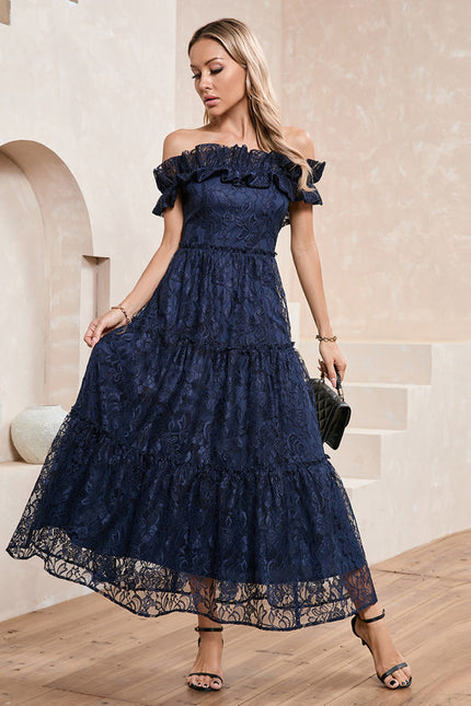 Robe Trapèze Élégance Dentelle Maxi - gallery 1
