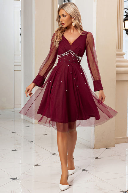 Robe Trapèze Cerise Lumineuse - gallery 2