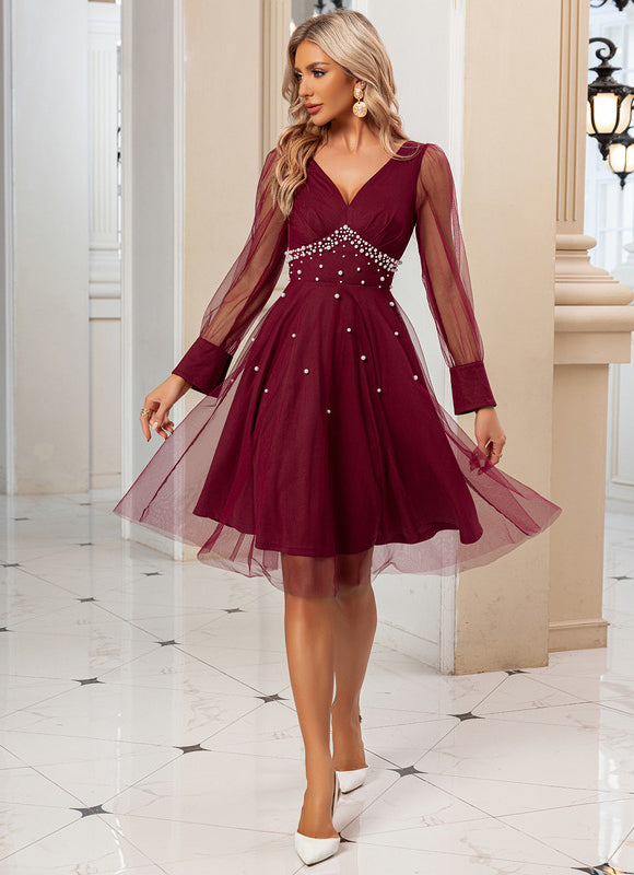 Robe Trapèze Cerise Lumineuse - gallery 2
