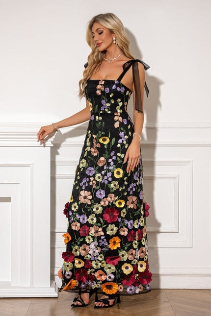 Robe Trapèze Fleuraison Nocturne - gallery 6