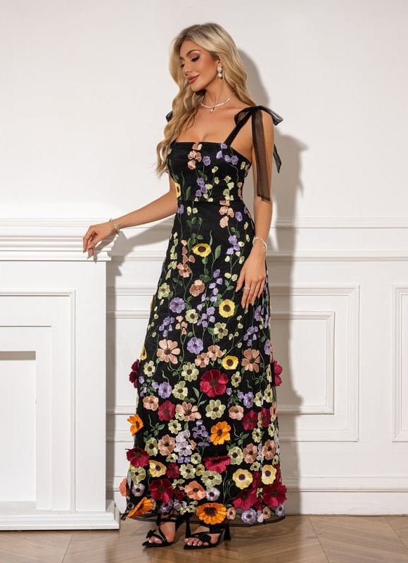 Robe Trapèze Fleuraison Nocturne - gallery 6