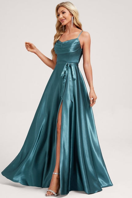 Robe Trapèze Satin Luxe Évasé - gallery 2