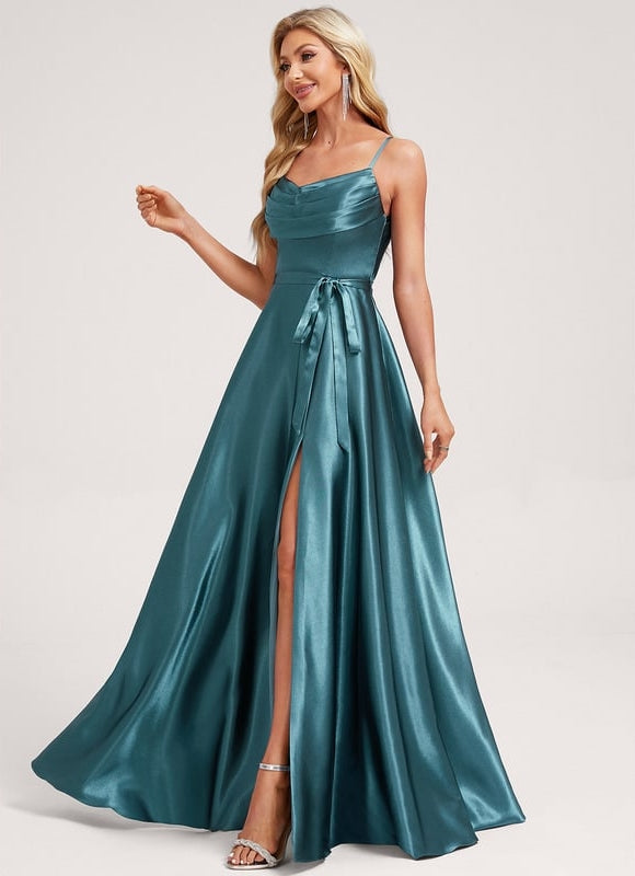 Robe Trapèze Satin Luxe Évasé - gallery 2
