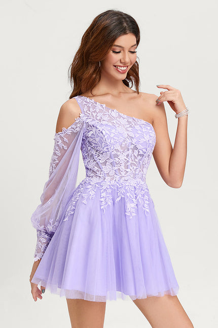 Robe Trapèze Lavande Éclatante - gallery 5