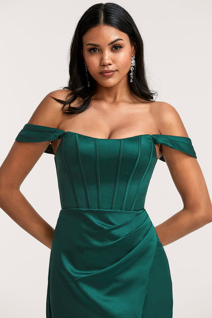 Robe Trapèze Émeraude Élégante - gallery 3