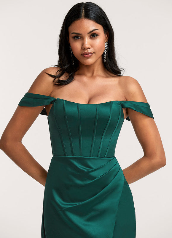 Robe Trapèze Émeraude Élégante - gallery 3