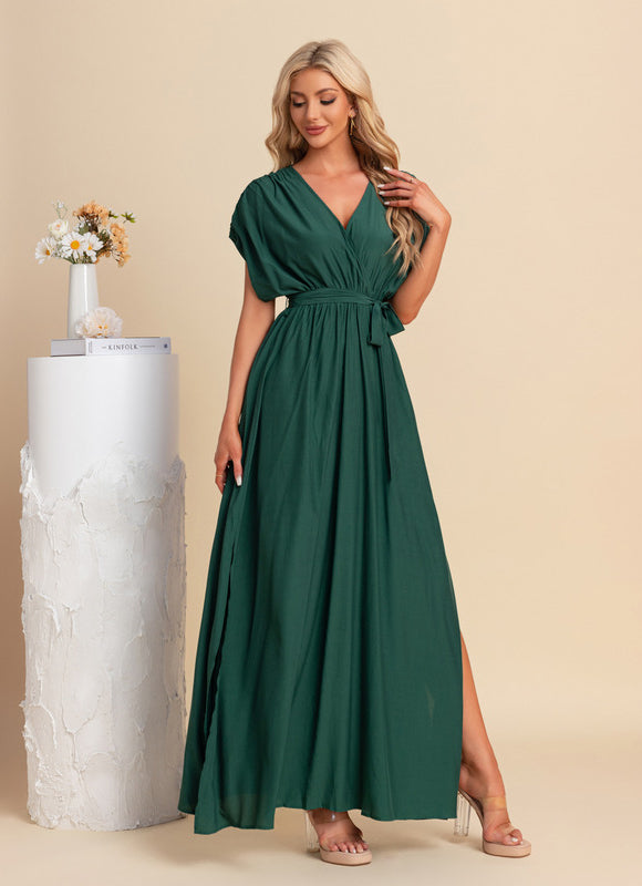 Robe Trapèze Maxi Vert Serein - gallery 3
