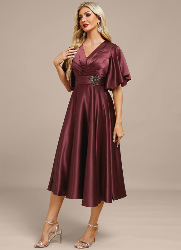 Robe Trapèze Chic Pour Mariage Grande Taille - gallery 3