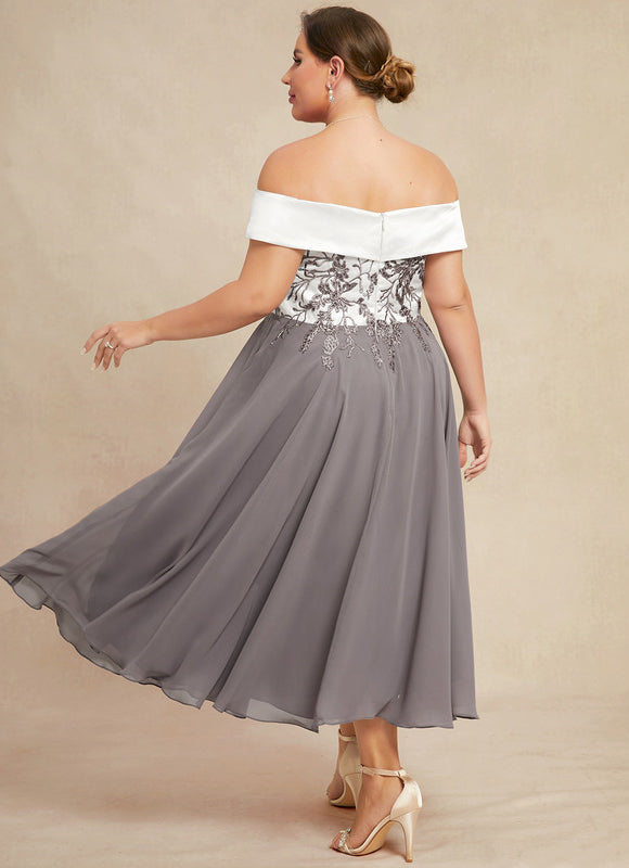 Robe Trapèze Satin Éclat Grisé - gallery 8