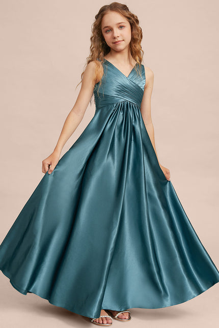 Robe Trapèze Satinée Longue Émeraude - gallery 3