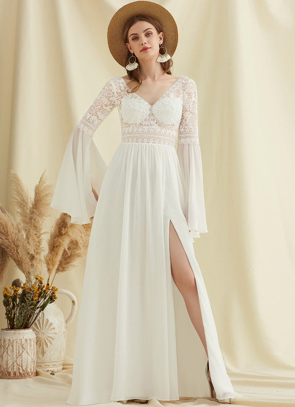 Robe Trapèze Éthérée Satinée - gallery 1