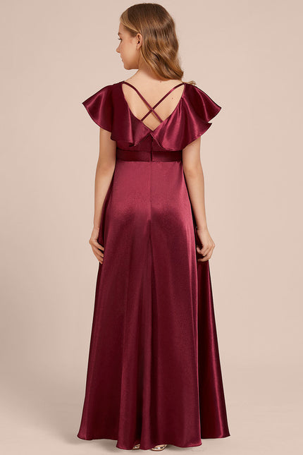 Robe Trapèze Satinée Longue Émeraude - gallery 2