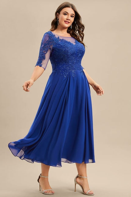 Robe Trapèze Bleu Éclatant - gallery 8