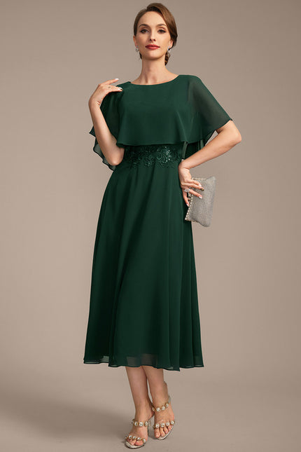 Robe Trapèze Verte Étoile - gallery 2