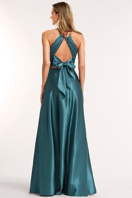 Robe Trapèze Satinée Azur - gallery 6