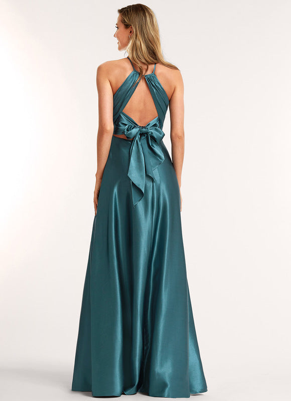 Robe Trapèze Satinée Azur - gallery 6