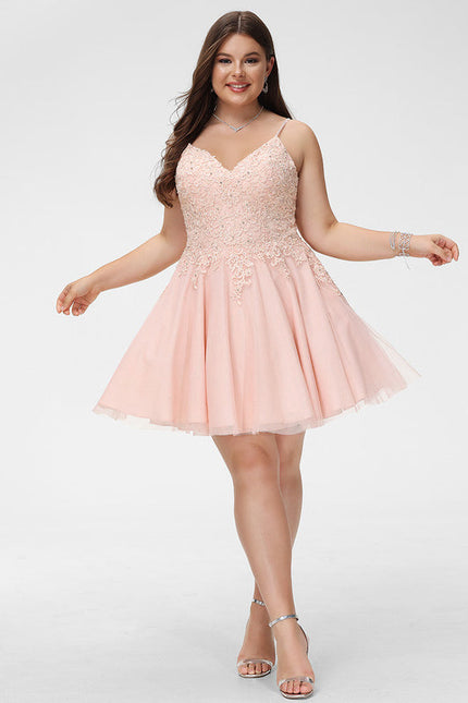 Robe Trapèze Rose Poudré Élégant - gallery 5