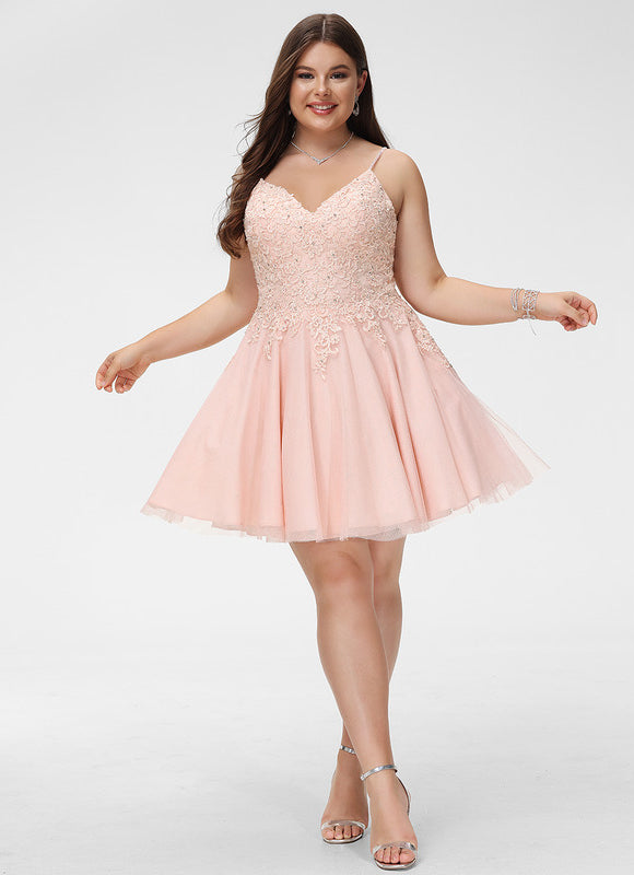 Robe Trapèze Rose Poudré Élégant - gallery 5